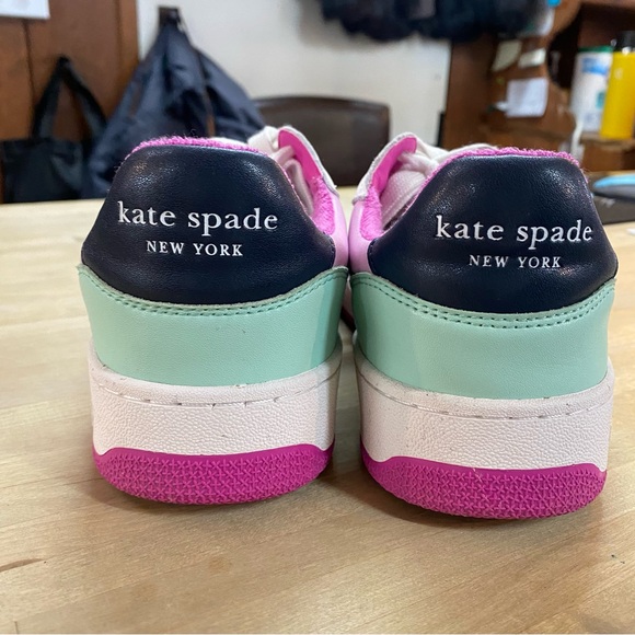 KATE SPADE ♠️ Bolt White & Pink Sneakers 9.5 - Picture 7 of 8